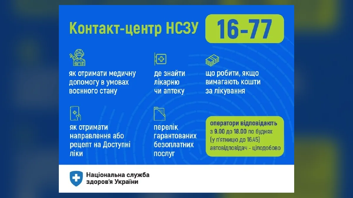 В Ізюмській громаді нагадали про безоплатний контакт-центр НСЗУ 16-77